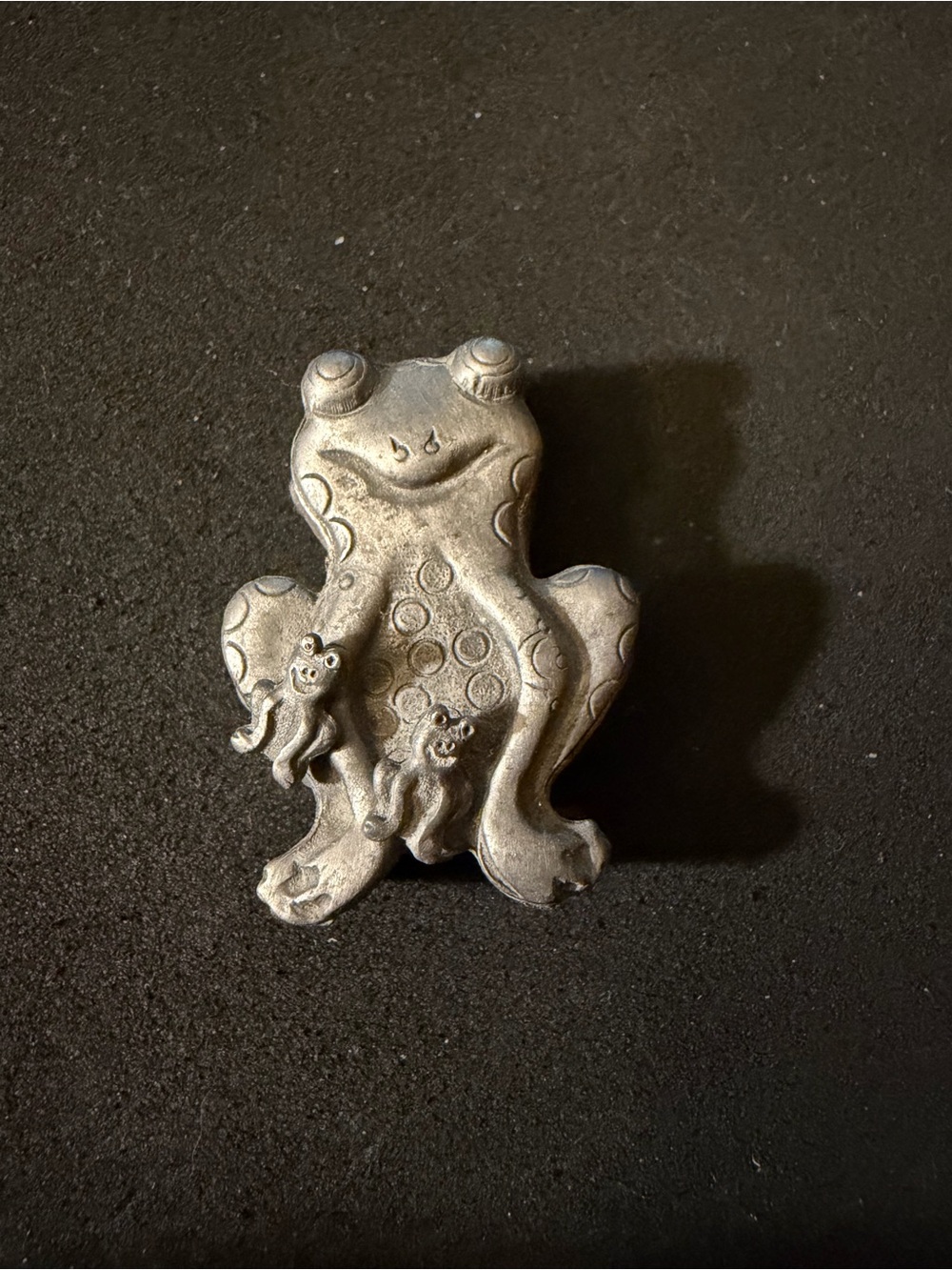 Frog Pendant Keepsake Box With Earrings, Brooch Set By Torino